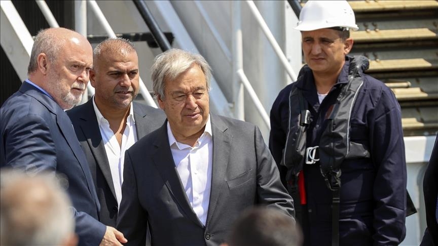 UN chief conducts inspection at Istanbul Zeyport for Ukrainian grain exports