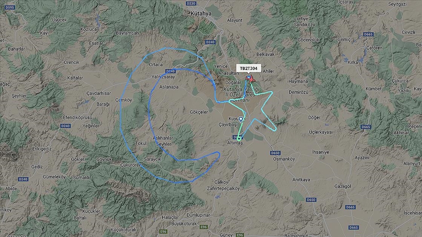 Bayraktar TB2, Kütahya'da rotasını ay yıldızla çizdi