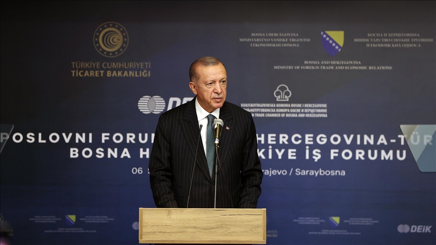 Cumhurbaşkanı Erdoğan: Bosna Hersek ile ticaret hacmimiz önceki yılın aynı dönemine göre yüzde 15 oranında arttı