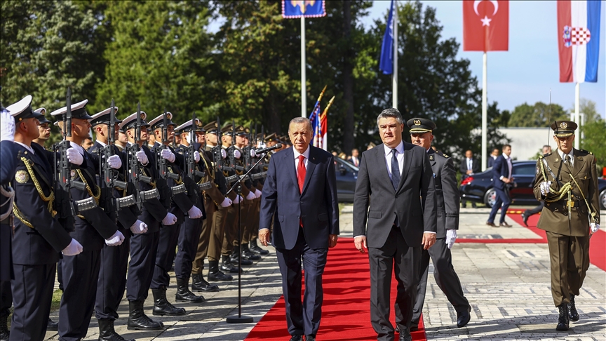 Turkish president in Croatia on last leg of 3-nation Balkan tour