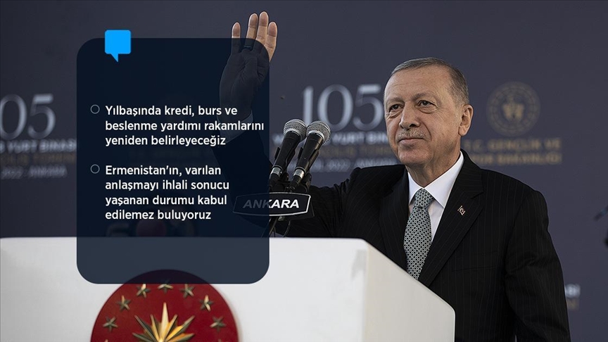 Cumhurbaşkanı Erdoğan: Yurt ücretlerinde bu yıl da değişiklik yapılmayacak