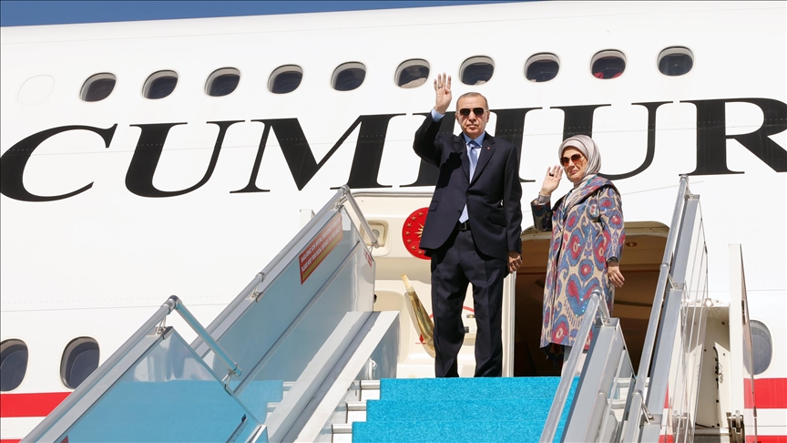 Turkish president heads to Uzbekistan for regional summit, talks