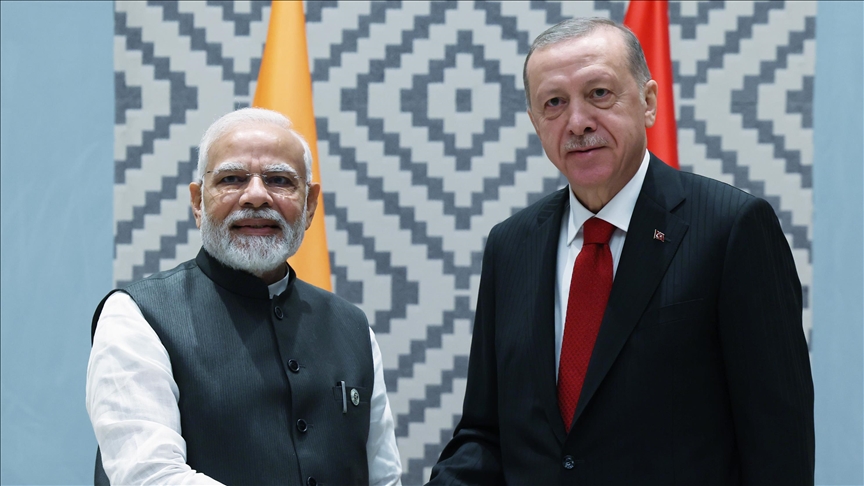 Turkish president, Indian premier hold talks in Uzbekistan