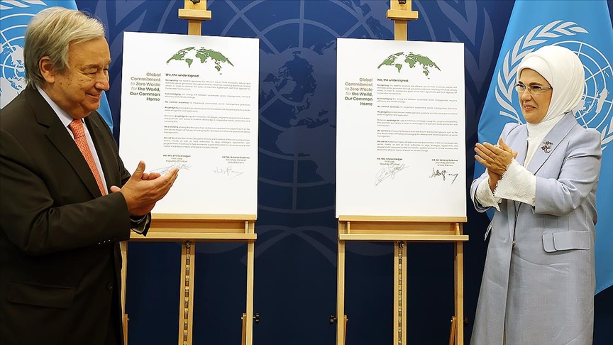 Guterres ve Emine Erdoğan, "Sıfır Atık Projesi" için iyi niyet beyanı imzaladı