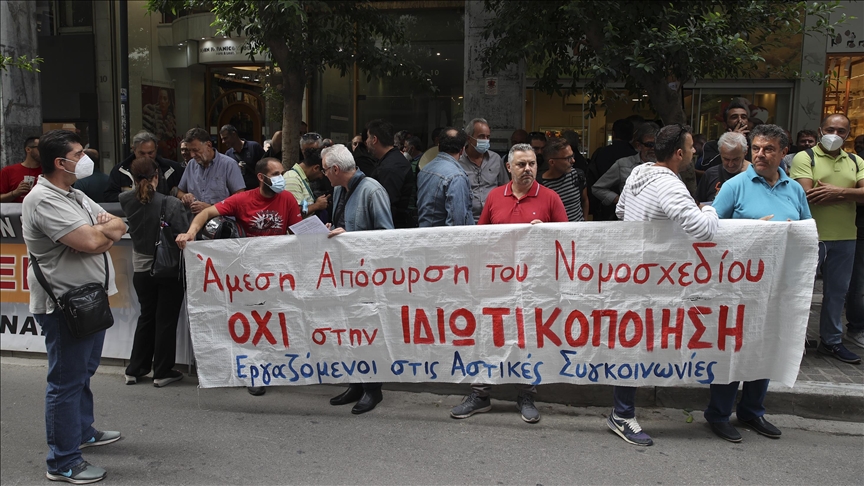 Public transportation workers go on strike in Greek capital