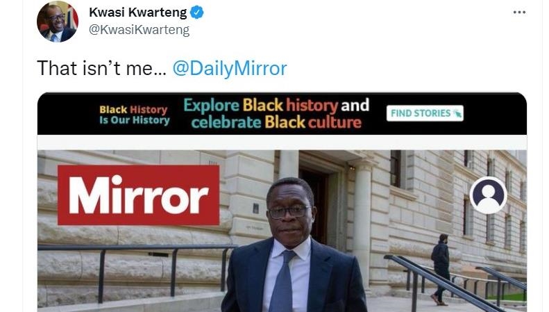 Daily Mirror apologizes for mistaking wrong person for UK's finance minister