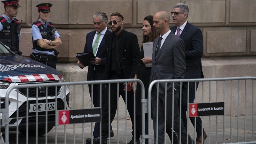 Neymar arrives at Barcelona court to stand trial on corruption, fraud charges