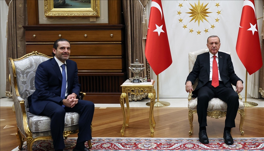 Turkish president receives former Lebanese premier for talks