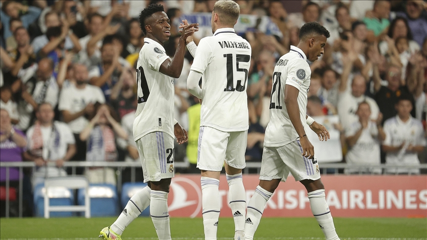 Fede, Rodrygo y Vini en la temporada 2022. Fuente: Anadolu