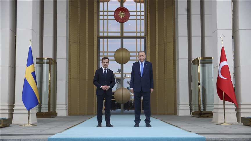 Cumhurbaşkanı Erdoğan, İsveç Başbakanı Kristersson'u resmi törenle karşıladı