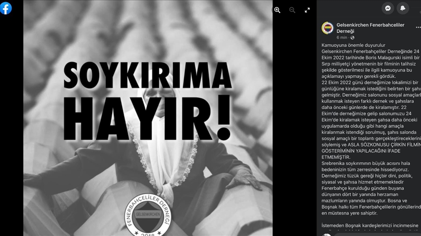 Udruženje iz Gelsenkirschena uputilo izvinjenje Bošnjacima: Nije rečeno da se radi o spornom filmu Malagurskog o RS-u