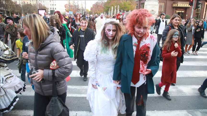 Serbian capital holds Zombie march