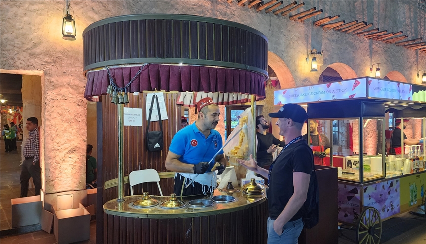 Ice cream vendor introduces Turkish treat to World Cup fans in Doha
