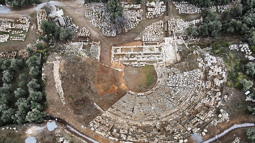 Lagina ve Stratonikeia antik kentleri sonbaharda dron ile görüntülendi 