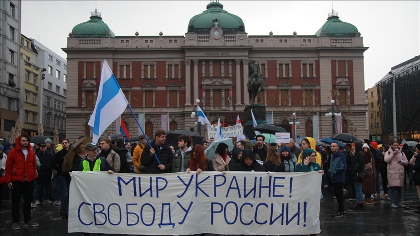 Hundreds in Serbia hold rally against Russia-Ukraine war