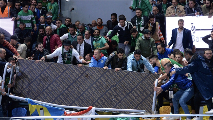 At least 27 injured when metal stage collapses at basketball game in Egypt At least 27 injured when metal stage collapses at basketball game in Egypt