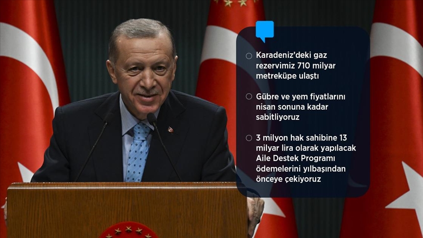 Cumhurbaşkanı Erdoğan: Fatih Sondaj Gemimiz 58 milyar metreküplük doğal gaz rezervi keşfetti