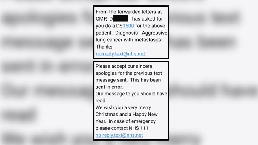 Patients in UK get mistaken text about serious disease instead of Christmas message