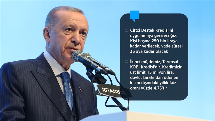 Cumhurbaşkanı Erdoğan'dan çiftçilere müjde