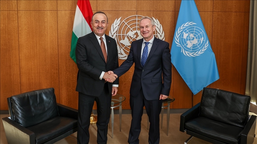 Turkish foreign minister meets UN General Assembly president in New York