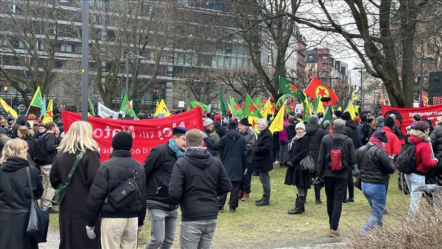 Supporters of PKK terror group stage provocative demonstration in Swedish capital