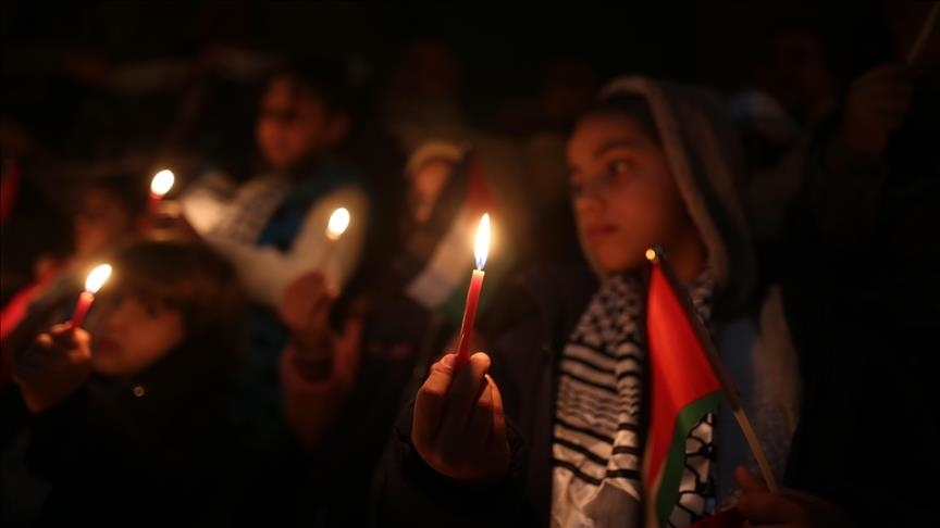 Gaza : Veillée en hommage aux victimes des tremblements de terre en Türkiye et en Syrie
