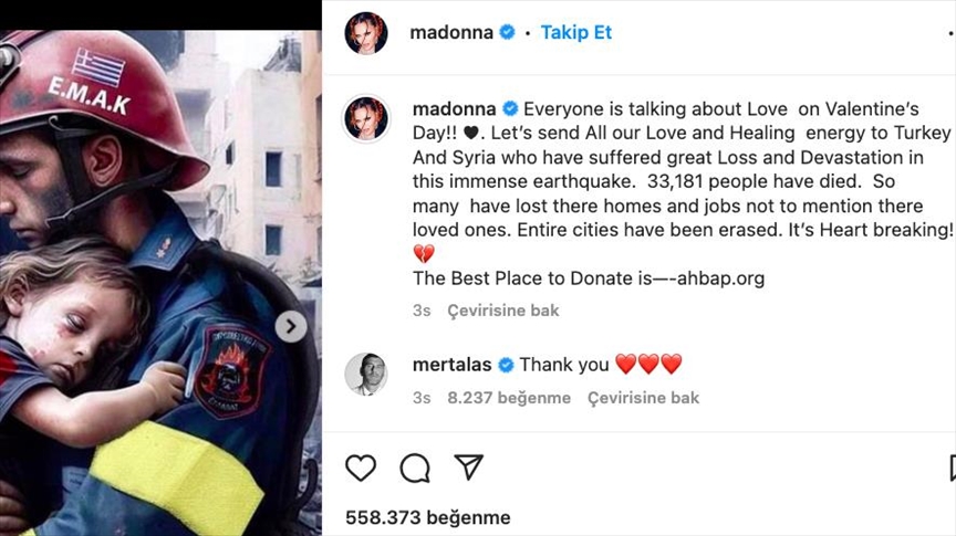 Calls for solidarity with earthquake victims in Türkiye, Syria made on Valentine's Day in US