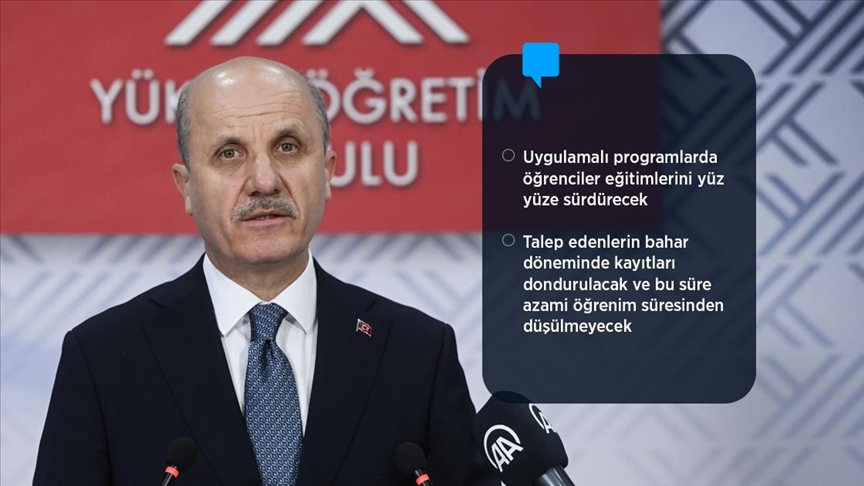YÖK Başkanı Özvar: Nisan başı itibarıyla yüz yüze eğitimin de olduğu hibrit seçenek değerlendirilecek