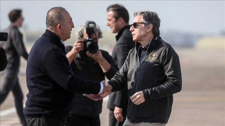 Çavuşoğlu ve Blinken deprem bölgelerinde incelemelerde bulunmak üzere Hatay'a gitti 