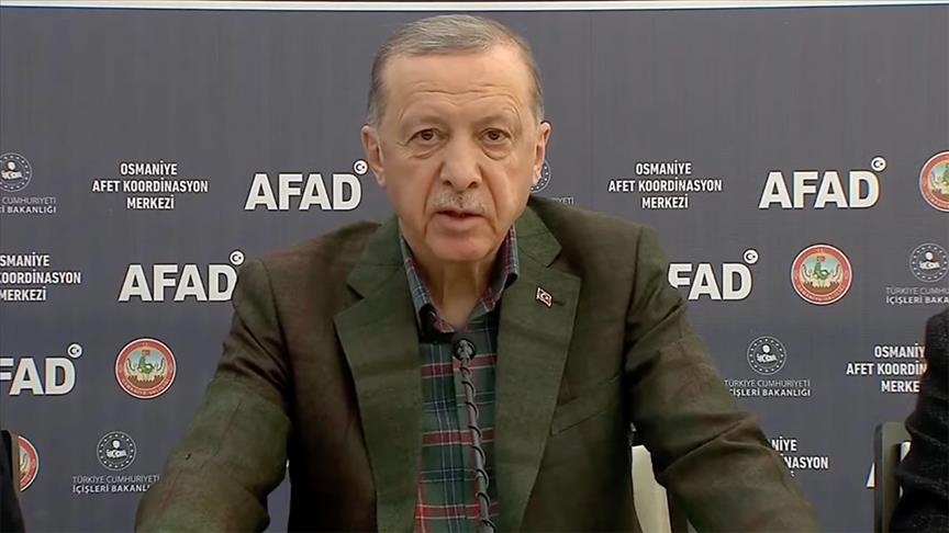 أردوغان: قرانا المتضررة ستبنى خلال عام واحد