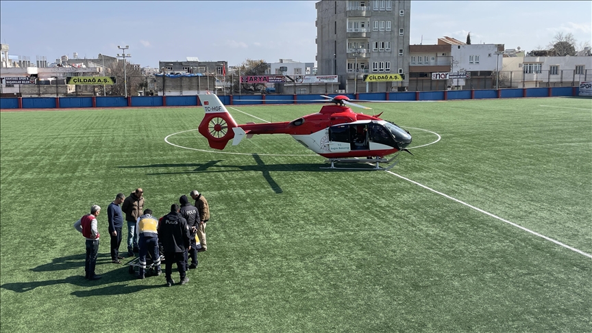 Depremzede hasta, Adıyaman'dan helikopterle Diyarbakır'a sevk edildi