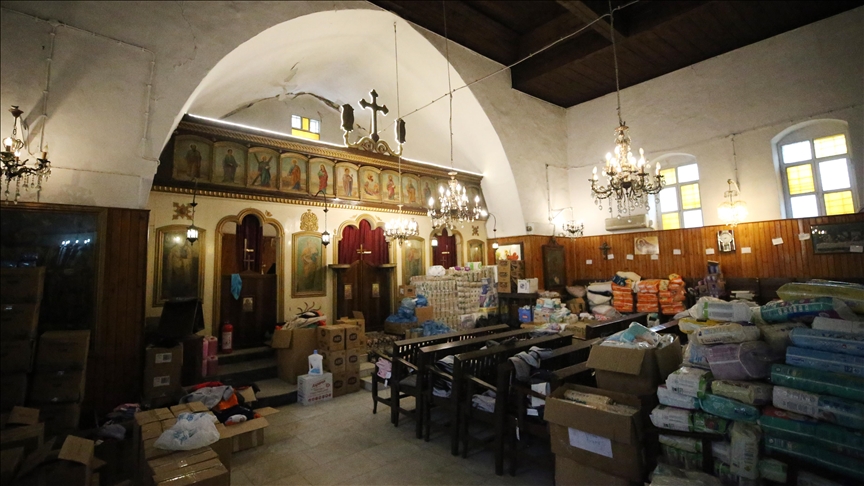 Church in Türkiye's earthquake zone serves as storage facility for victims