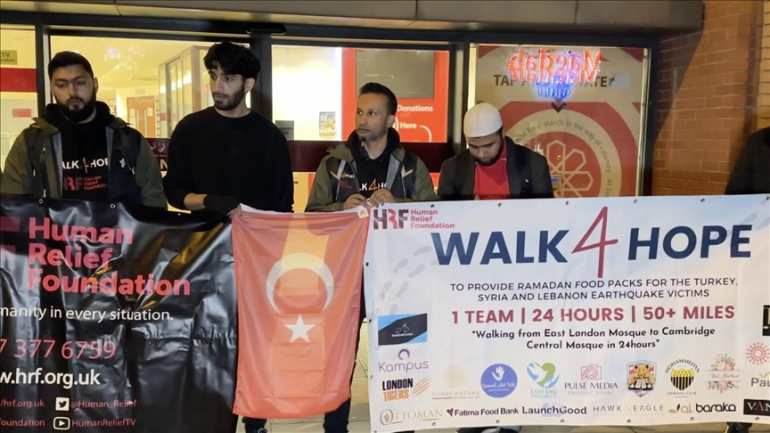 Volunteers in UK begin 80-kilometer walk to raise funds for Türkiye’s quake victims