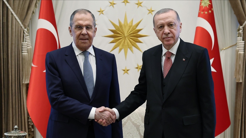 Turkish president receives Russian foreign minister for talks