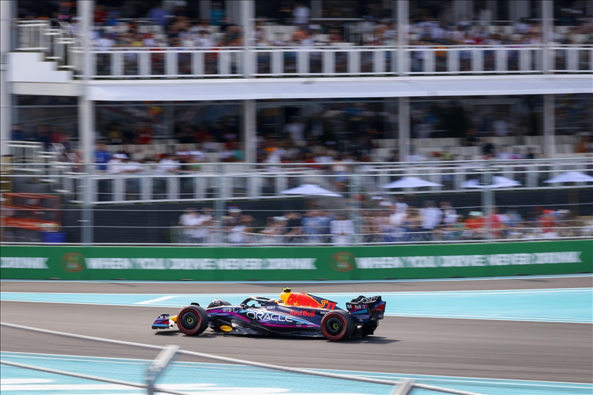 Red Bull's Sergio Perez takes pole position for F1 Miami Grand Prix