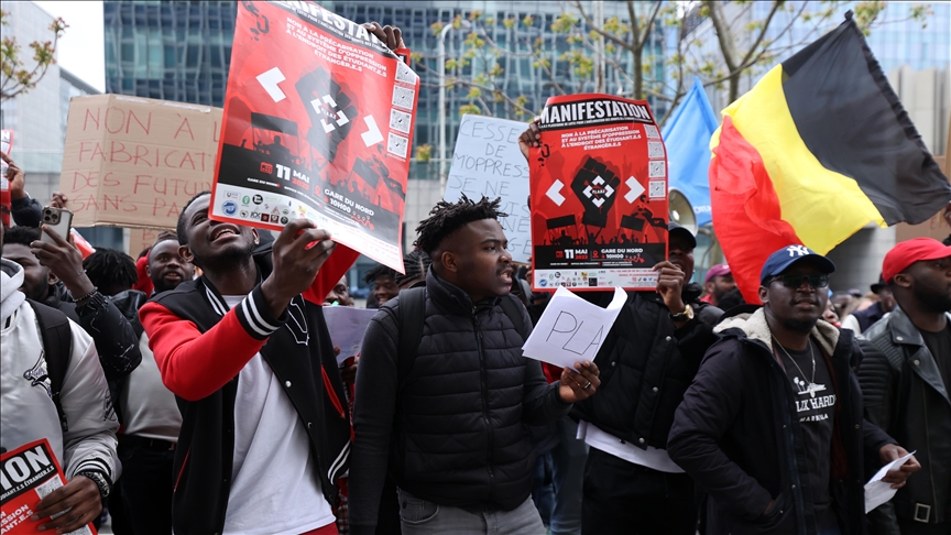 African university students protest discrimination in Belgium