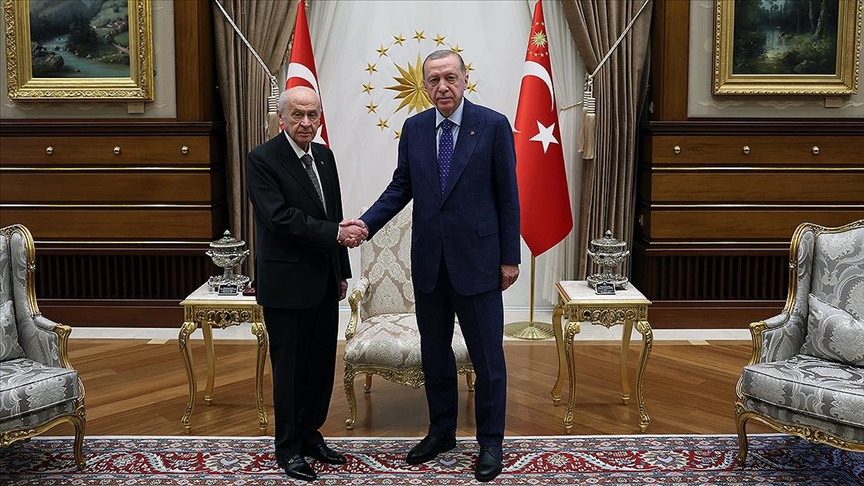 Cumhurbaşkanı Erdoğan, MHP Genel Başkanı Bahçeli'yi kabul etti