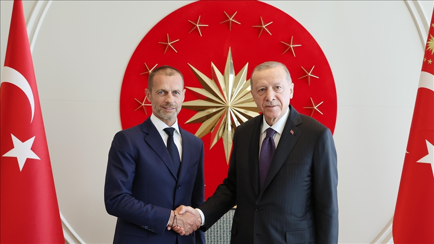 Turkish president receives UEFA chief in Istanbul for talks Turkish president receives UEFA chief in Istanbul for talks