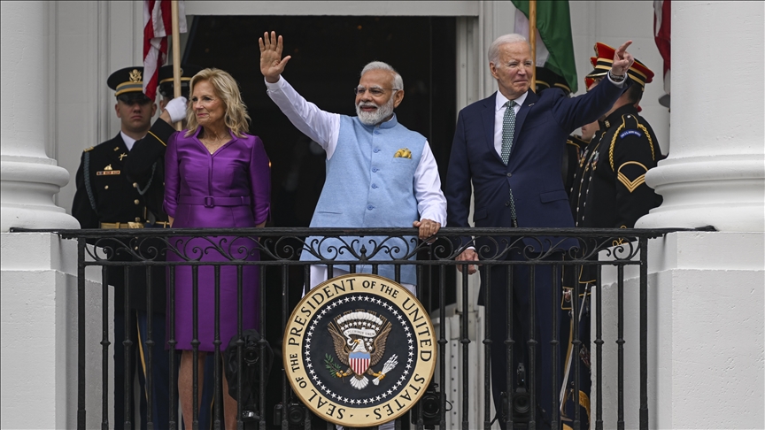 India's Modi arrives at White House for ritzy state visit with Biden