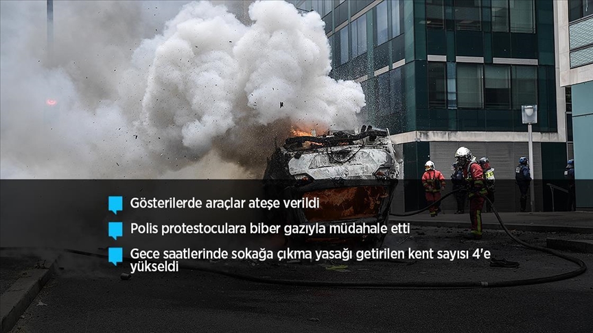 Fransa’da genç sürücünün öldürülmesi sonrası gösterilerde polis ile göstericiler arasında çatışma çıktı