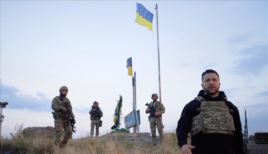Ukrainian president visits strategic Zmiinyi Island in the Black Sea