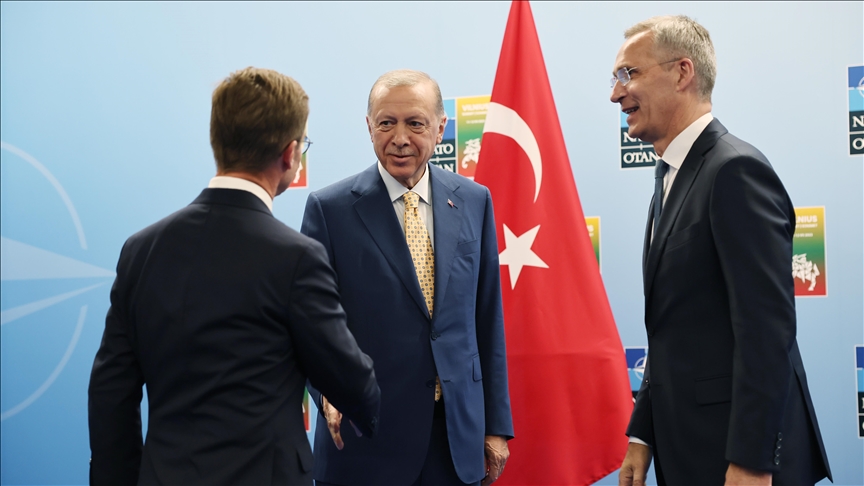 Turkish President Erdogan meets NATO chief, Swedish premier in Vilnius