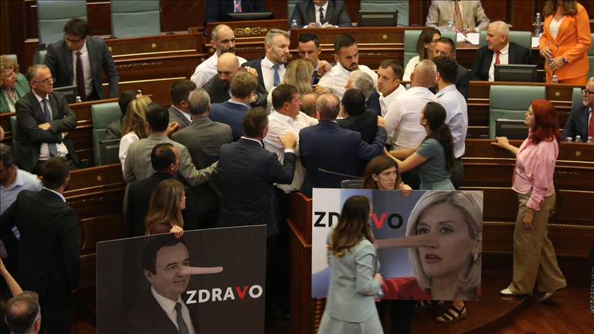 Kosovo's parliament erupts in brawl over deal with EU to reduce tensions in north