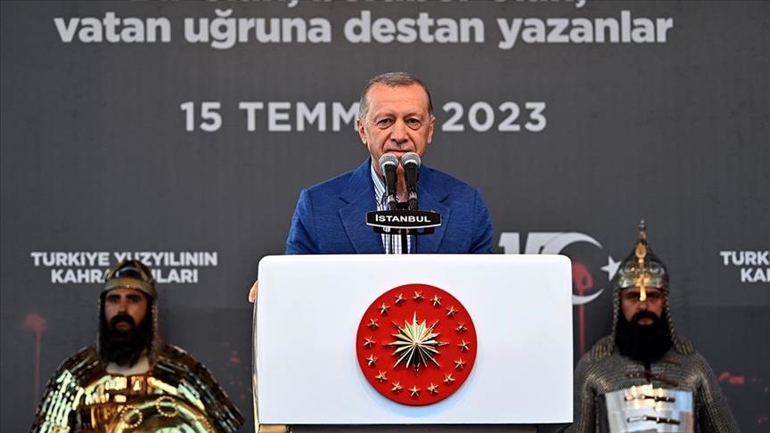 Nation will not allow July 15 defeated coup to be forgotten, erased from memory: Turkish President Erdogan