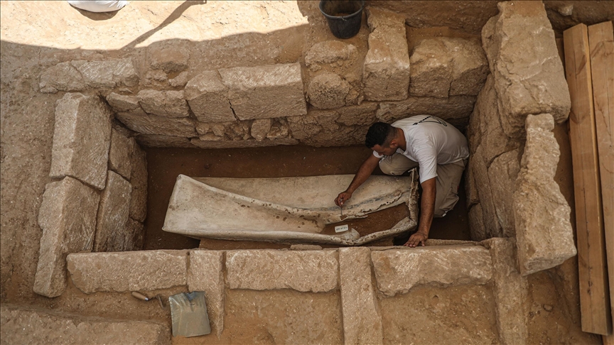 Roman-era sarcophagus uncovered in Gaza
