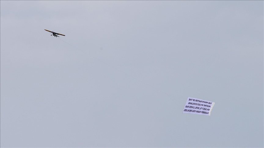 Plane flies banner in US to raise awareness on Türkiye’s July 15 defeated coup attempt