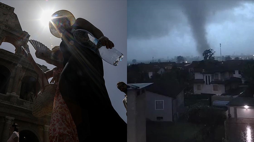 İtalya'nın kuzeyi olumsuz hava koşullarıyla, güneyi aşırı sıcaklarla mücadele ediyor
