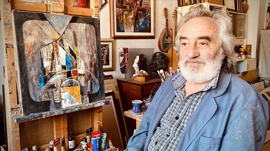 Bulgaristan'da Türk kökenli ressam Kamber, sanat hayatının 50. yılında atölyesinin kapılarını AA'ya açtı