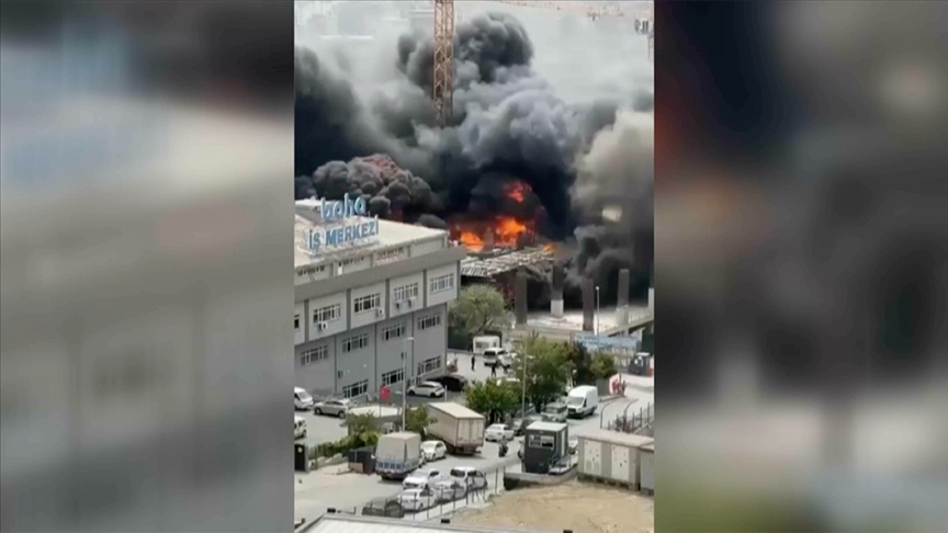 Beylikdüzü'nde inşaat halindeki binada çıkan yangın söndürüldü