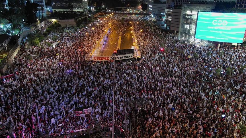 Tens of thousands take to streets in Israel’s Tel Aviv after overhaul law passed